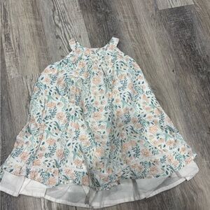Girls Floral Sundress in Peach & Teal